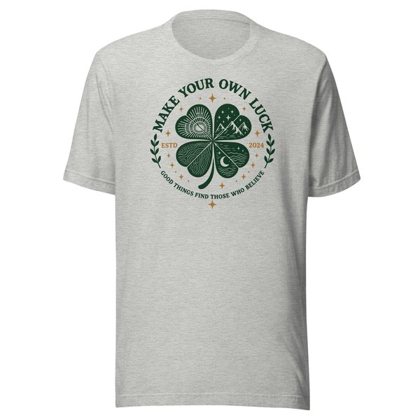 Make Your Own Luck Tee in athletic heather