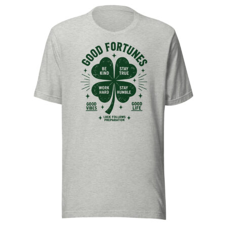 Good Fortunes Clover Tee – Athletic Heather T-shirt